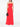 Robe longue rouge corail sans bretelles à ourlet évasé de Solace London