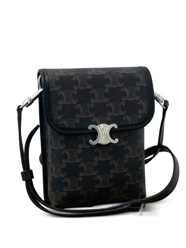 CELINE L105A4K1638SI POUCH VERTICALE TRIOMPHE CANVAS