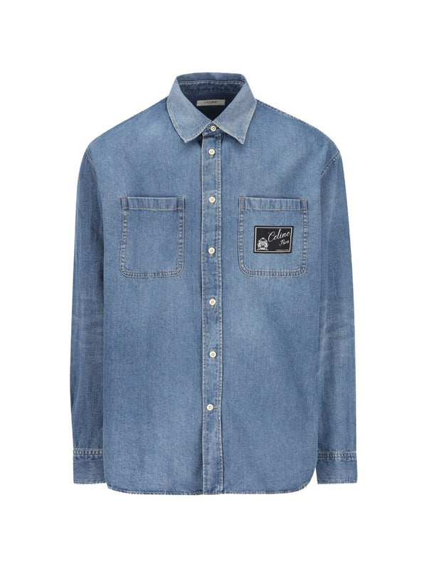 CELINE RC0N52N67GDP1 CAMICIA IN DENIM CON LOGO